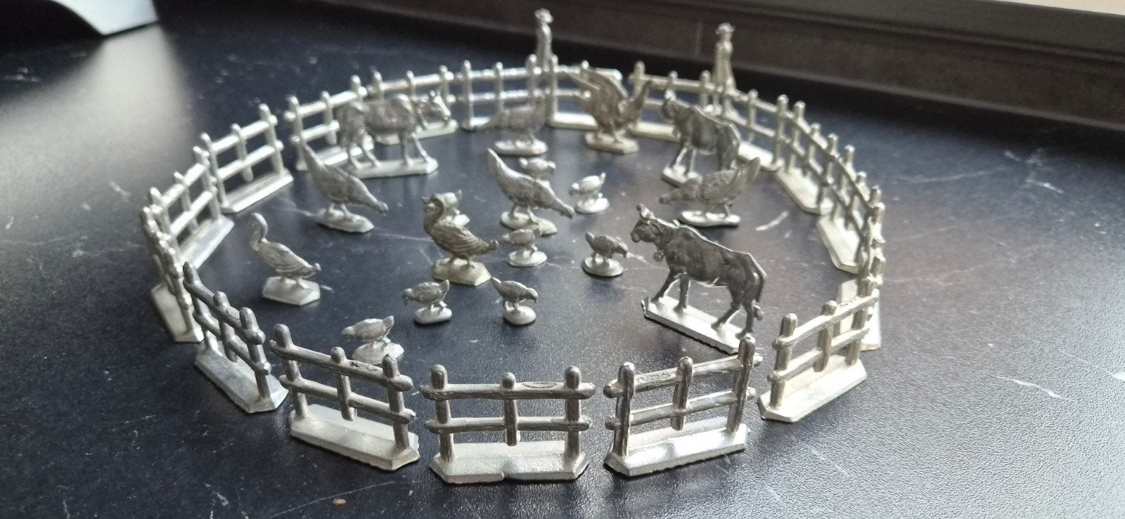 Vintage Tinnen Boerderijdieren en Hekjes Set, Verzamelen, Poppetjes en Figuurtjes, Ophalen of Verzenden, Gebruikt