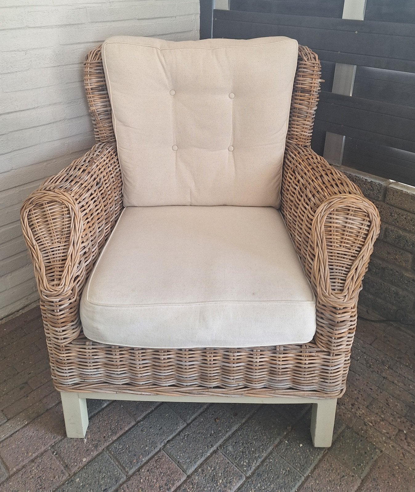 rotan relax stoel, Huis en Inrichting, Fauteuils, Ophalen, Gebruikt, 75 tot 100 cm, 50 tot 75 cm