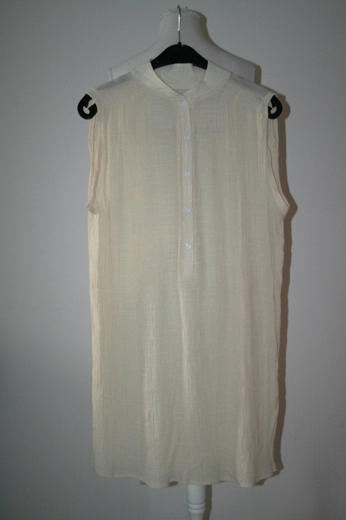 Lange blouse viscose creme kleur mt 42 XL, Kleding | Dames, Verzenden, Wit, Maat 42/44 (L), Nieuw