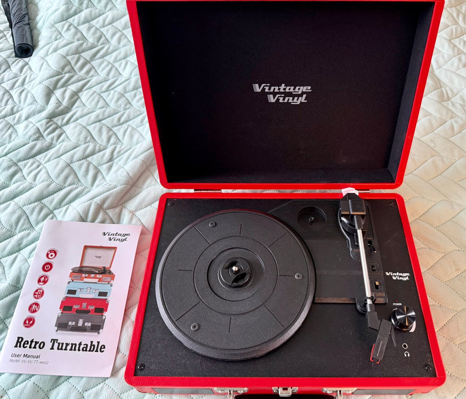 Vintage Vinyl platenspeler koffer model compleet - nieuw, Audio, Tv en Foto, Platenspelers, Overige merken, Automatisch, Nieuw