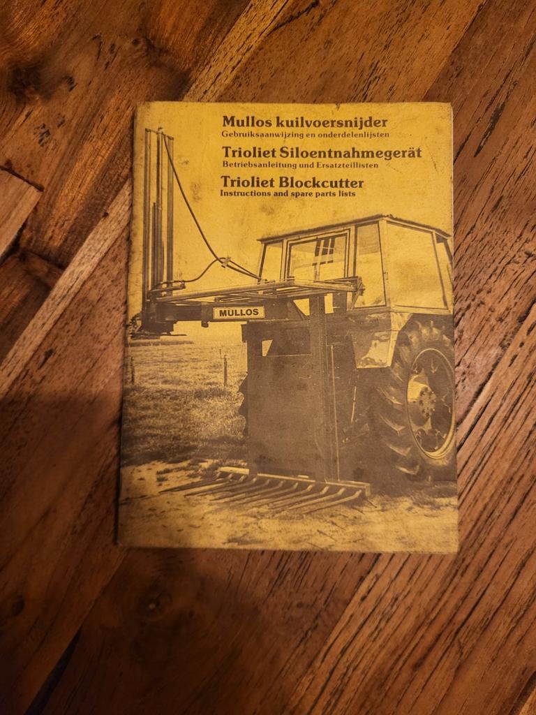 Trioliet MULLOS kuilvoersnijder gebruiksaanwijzing, Boeken, Catalogussen en Folders, Ophalen of Verzenden, Zo goed als nieuw