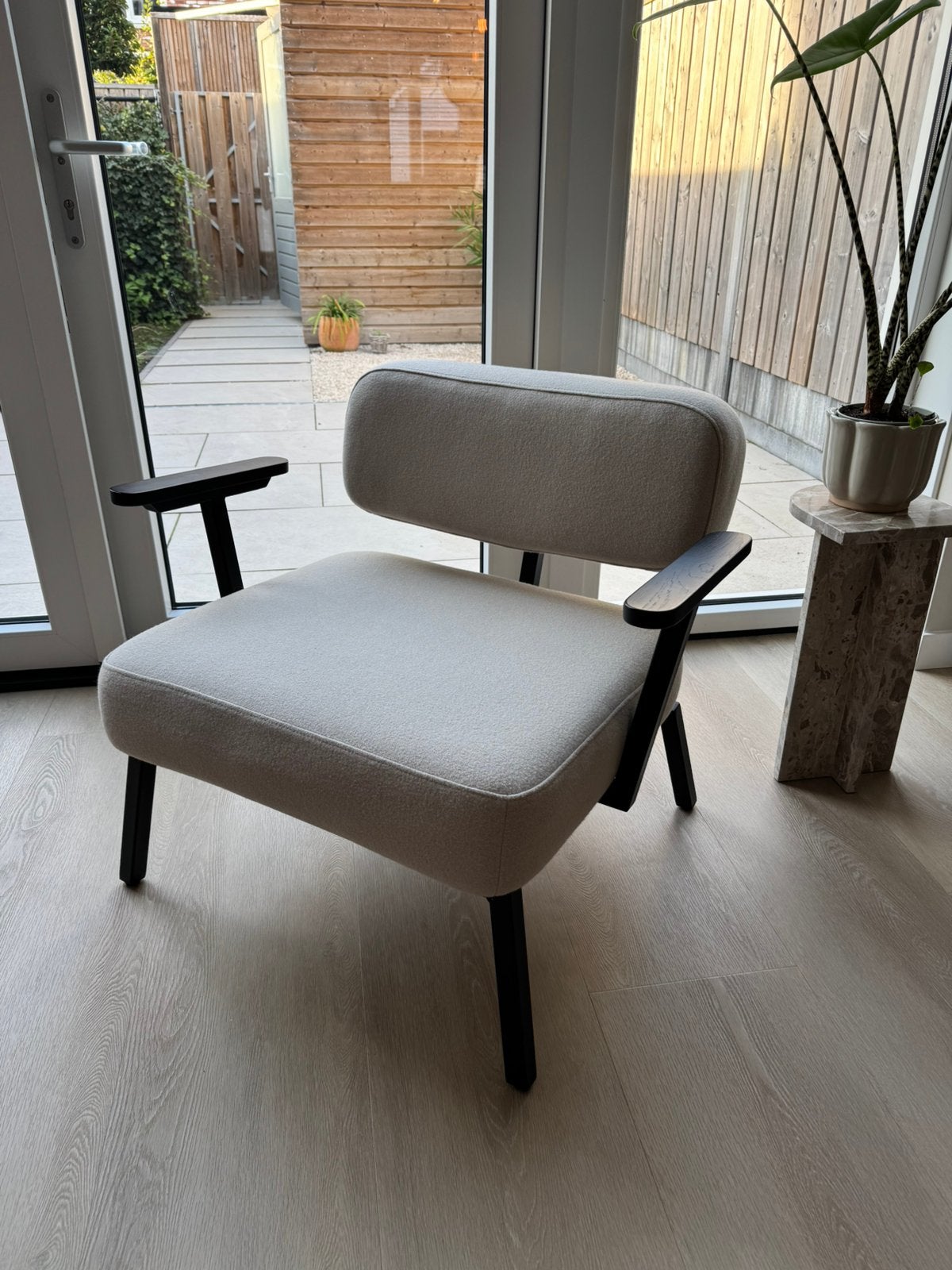Design Studio Henk Ode fauteuil met armleuning, Japadi / scandinavisch / Design, Hout, 75 tot 100 cm, Ophalen of Verzenden