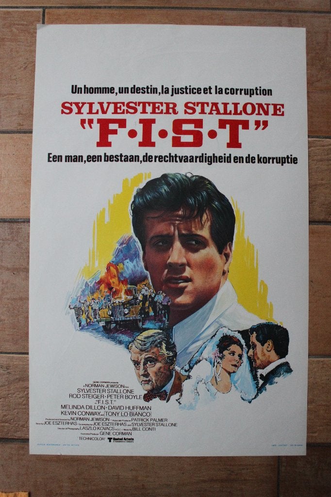 filmaffiche Sylvester Stallone FIST 1978 filmposter, Rechthoekig Staand, Ophalen of Verzenden, Zo goed als nieuw, A1 t/m A3
