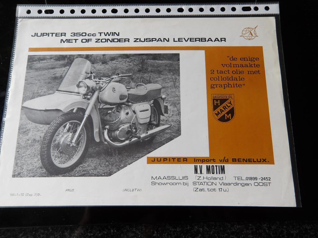 Jupiter 350cc Twin folder 1972, Motoren, Verzenden, Overige merken