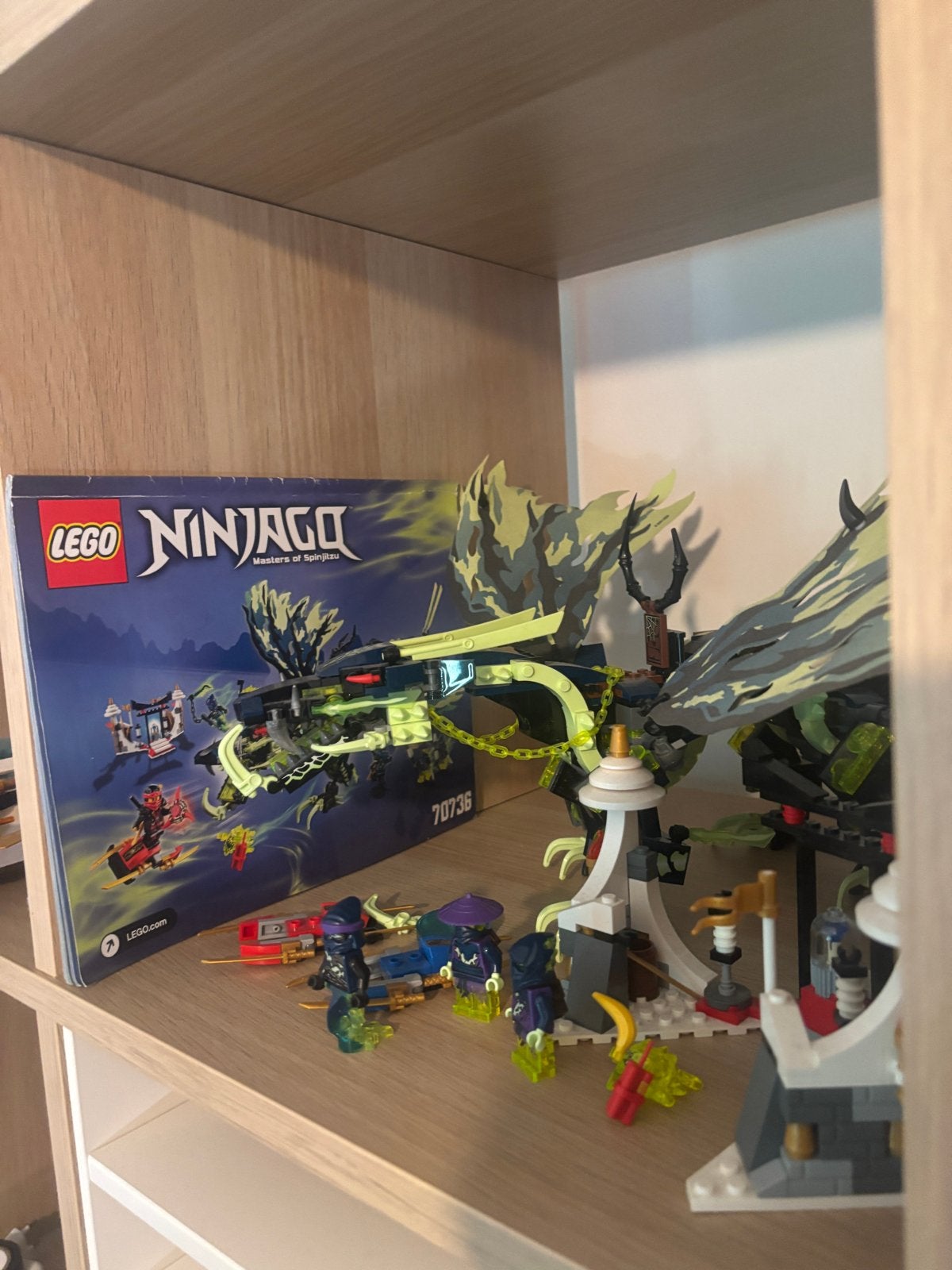 Lego Ninjago 70736 Attack of the Morro Dragon (bijna complee, Gebruikt, Lego, Ophalen of Verzenden, Inclusief instructies