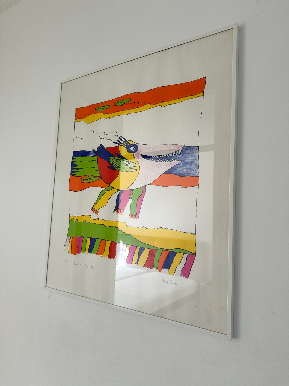 Kees op Stap 1990 - Mass Fries - Kleurrijke Print, Antiek en Kunst, Kunst | Schilderijen | Klassiek, Expressionistisch, Dieren