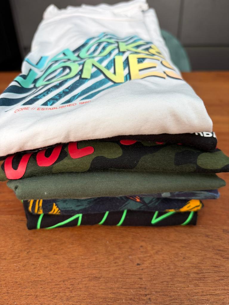 7 t-shirts voor jongens, maat 158-164, Ophalen, Gebruikt, Maat 158