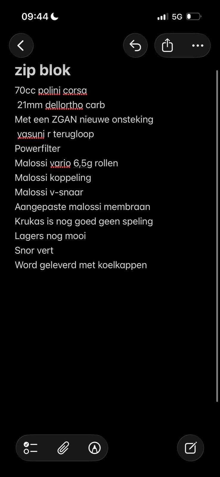 Zip 70cc Polini Corsa Blok met complete setup, Fietsen en Brommers, Ophalen, Gebruikt, Blok