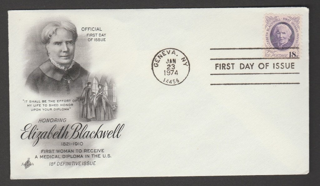 Verenigde Staten - FDC Elizabeth Blackwell, medisch diploma, Verzenden, Postfris, Noord-Amerika