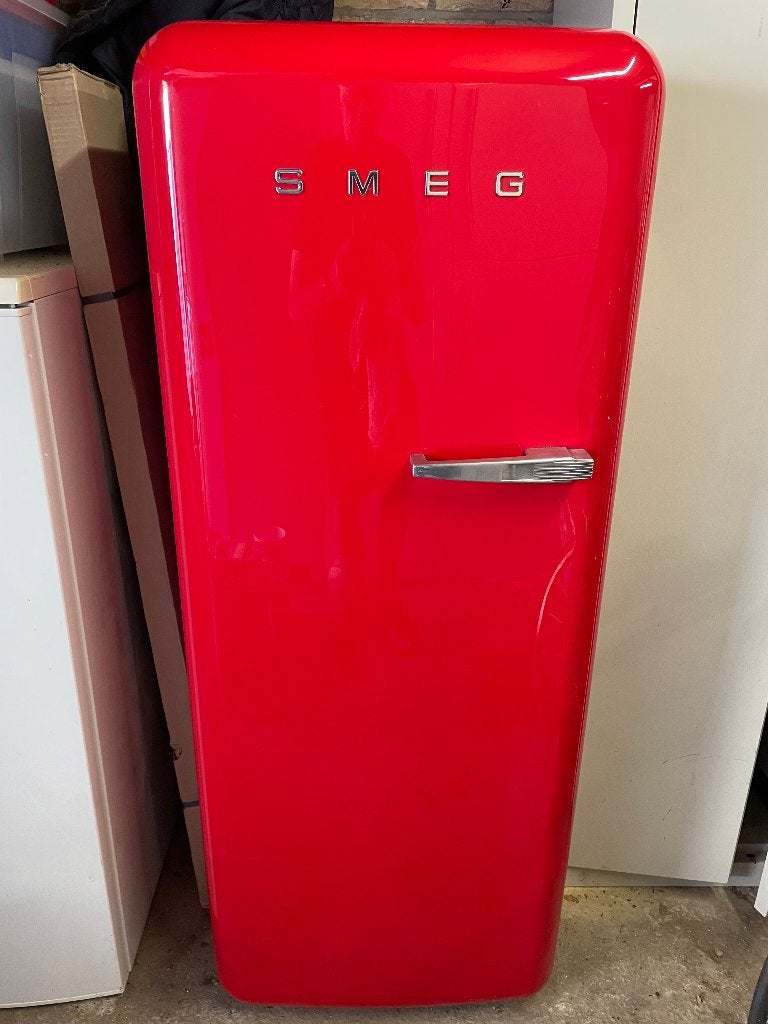 SMEG FAB28Lrd3 koelkast met vriesvak ROOD, Witgoed en Apparatuur, Koelkasten en IJskasten, 200 liter of meer, 60 cm of meer, Zo goed als nieuw