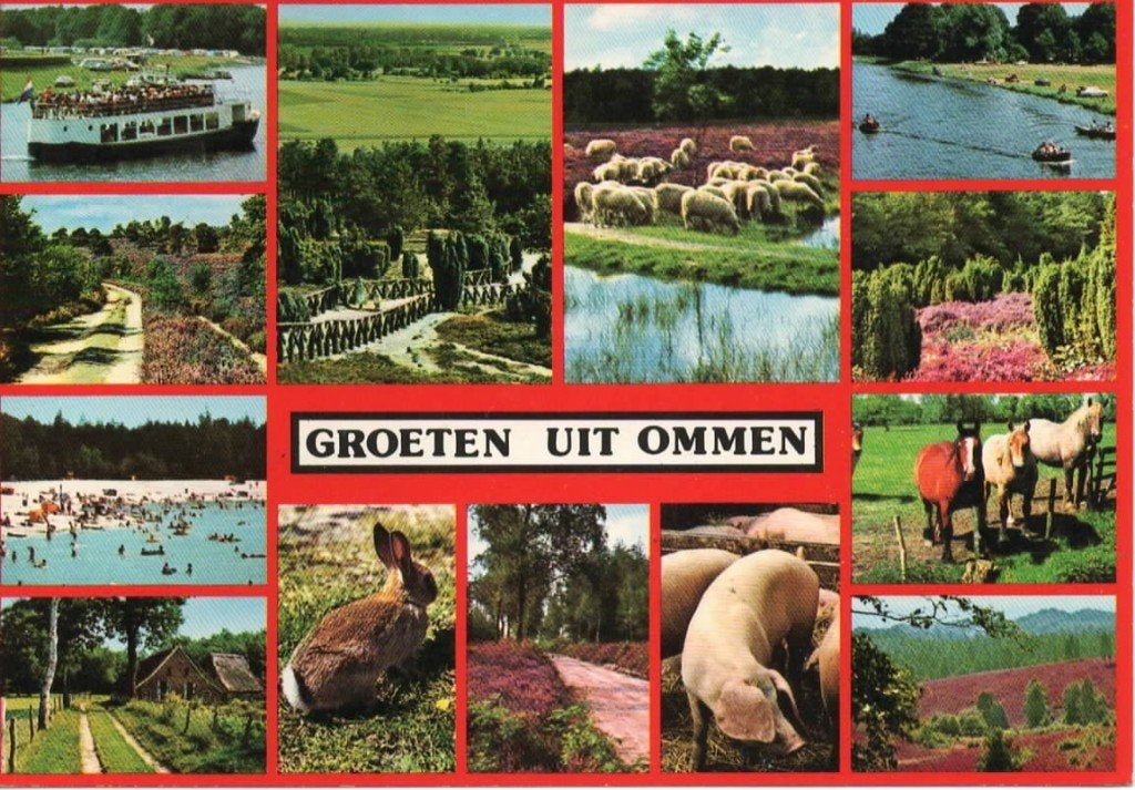 Ansichtkaart Ommen, 12-luik, dieren, Vecht, boten, Ophalen of Verzenden, 1960 tot 1980, Gelopen, Overijssel