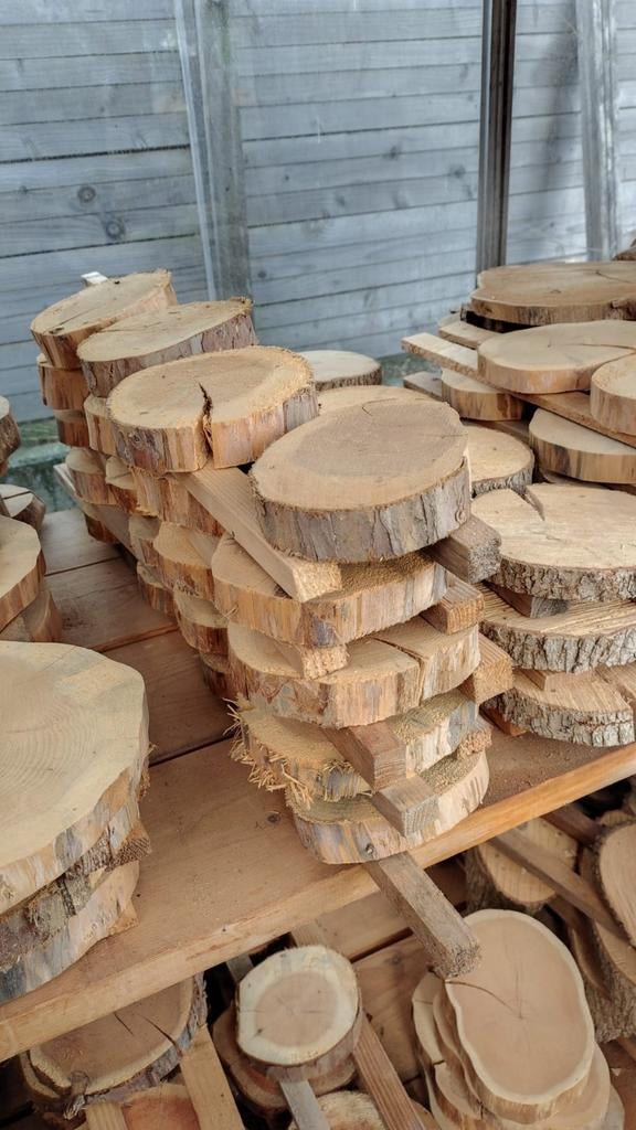 Boomschijf boomstam schaaldeel plak plank bruiloft krabpaal, Doe-het-zelf en Verbouw, Hout en Planken, Eiken, Nieuw, Ophalen of Verzenden