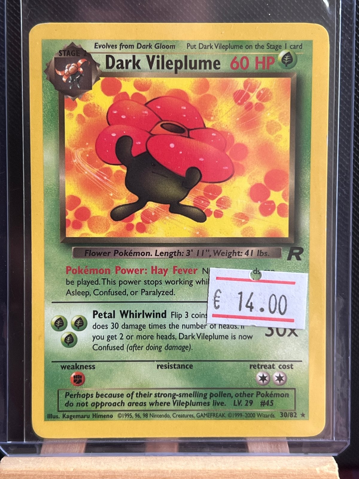 Pokémon Kaart: Dark Vileplume 60 HP (30/82) - Wizards, Ophalen of Verzenden, Gebruikt, Losse kaart