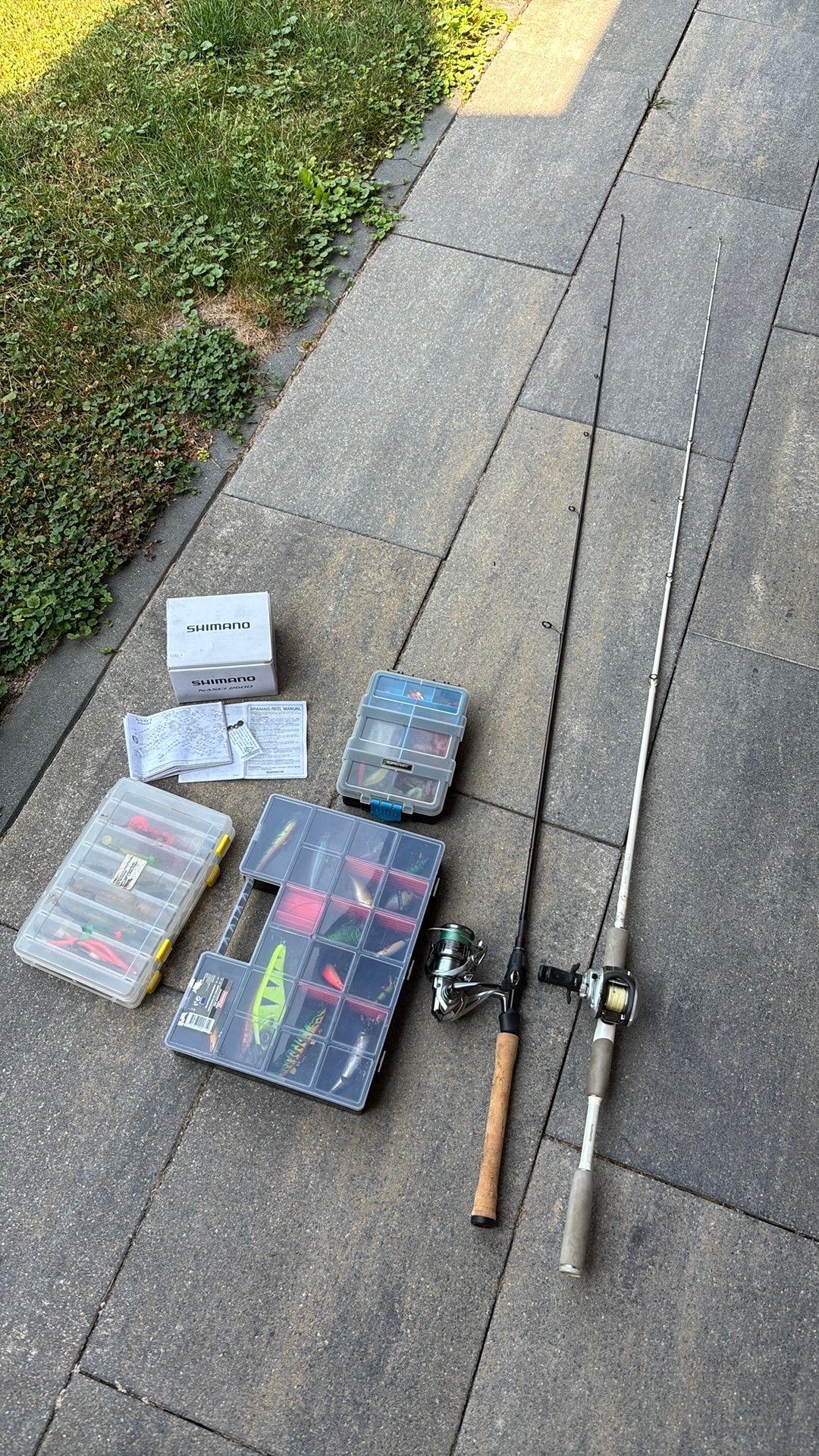 Complete roofvis set 2 hengels Shimano Westin Abu Garcia, Watersport en Boten, Hengelsport | Roofvissen, Ophalen, Zo goed als nieuw