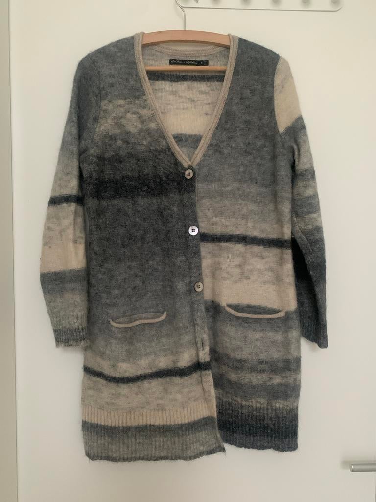 Gudrun Sjoden alpaca vest/jas S, Kleding | Dames, Truien en Vesten, Zo goed als nieuw, Maat 36 (S), Grijs, Ophalen of Verzenden