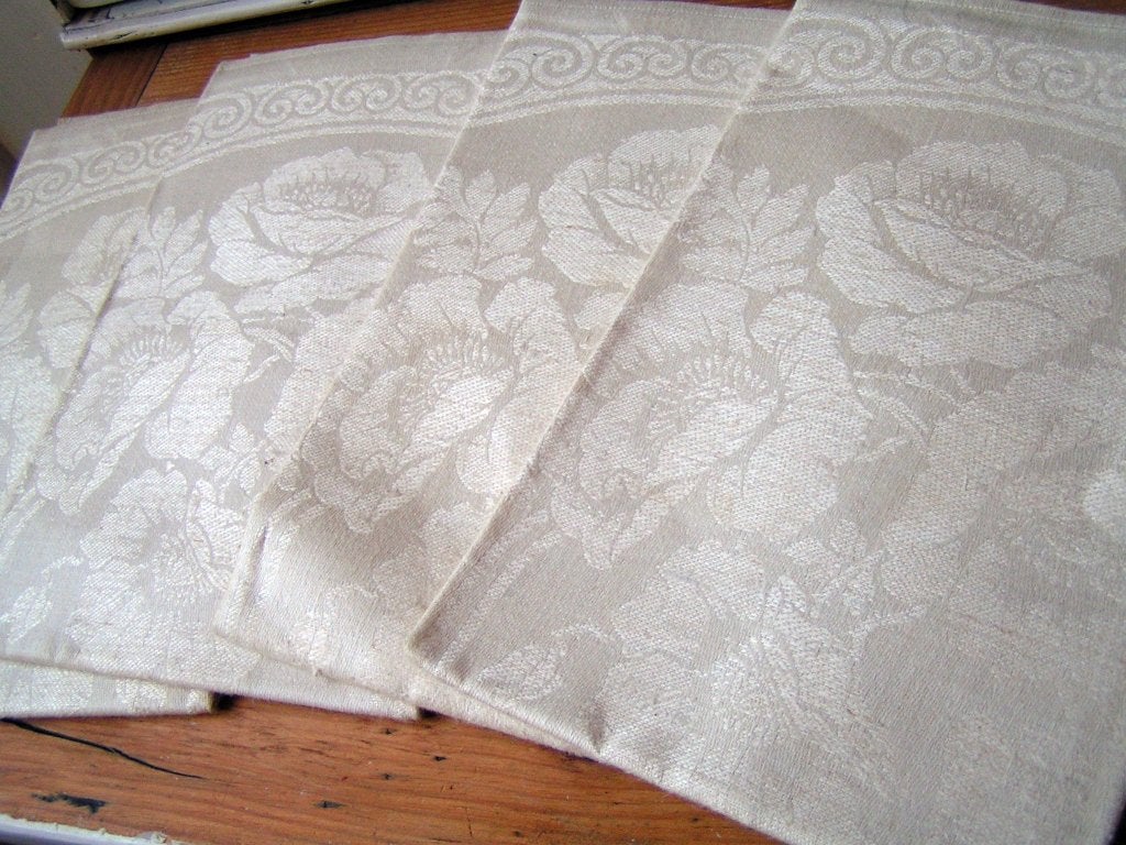 4 Art Nouveau antieke handdoeken nr EE 920, Verzenden