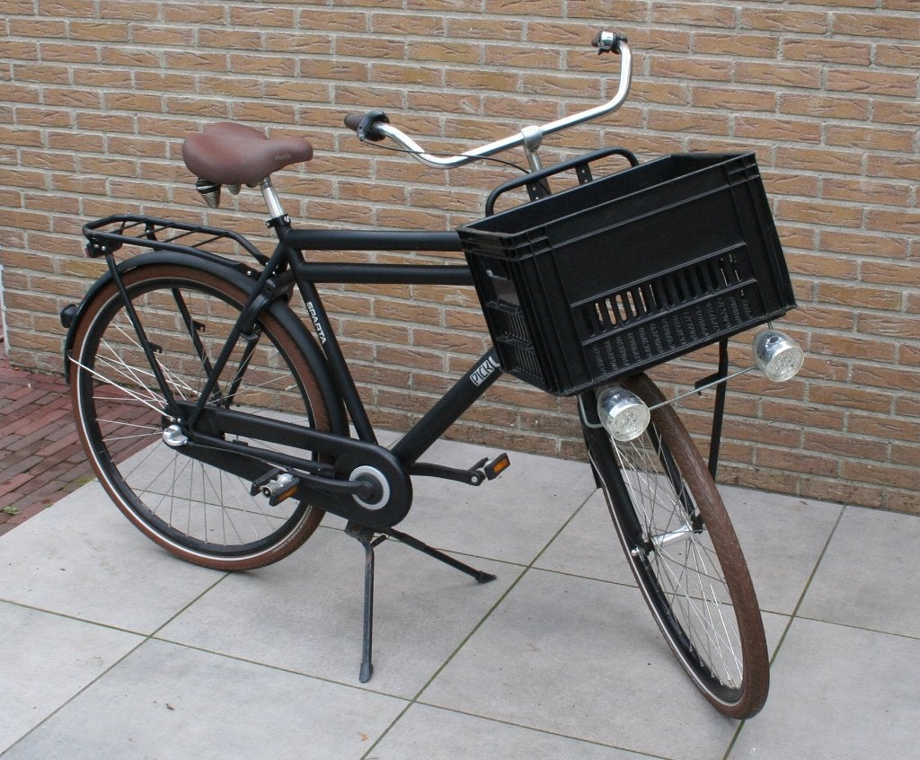 Sparta Pick-Up Transportfiets - Matzwart met krat, Terugtraprem, Sparta, Gebruikt, Versnellingen
