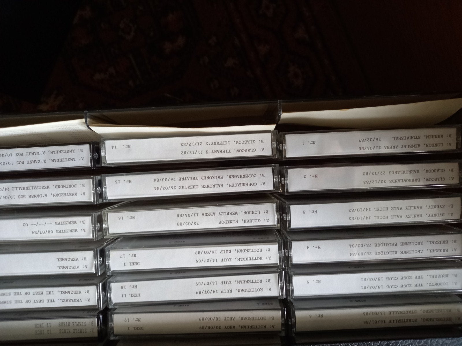 Cassette bandjes met live concerten van de Simple Minds., Ophalen, Overige genres, 2 t/m 25 bandjes