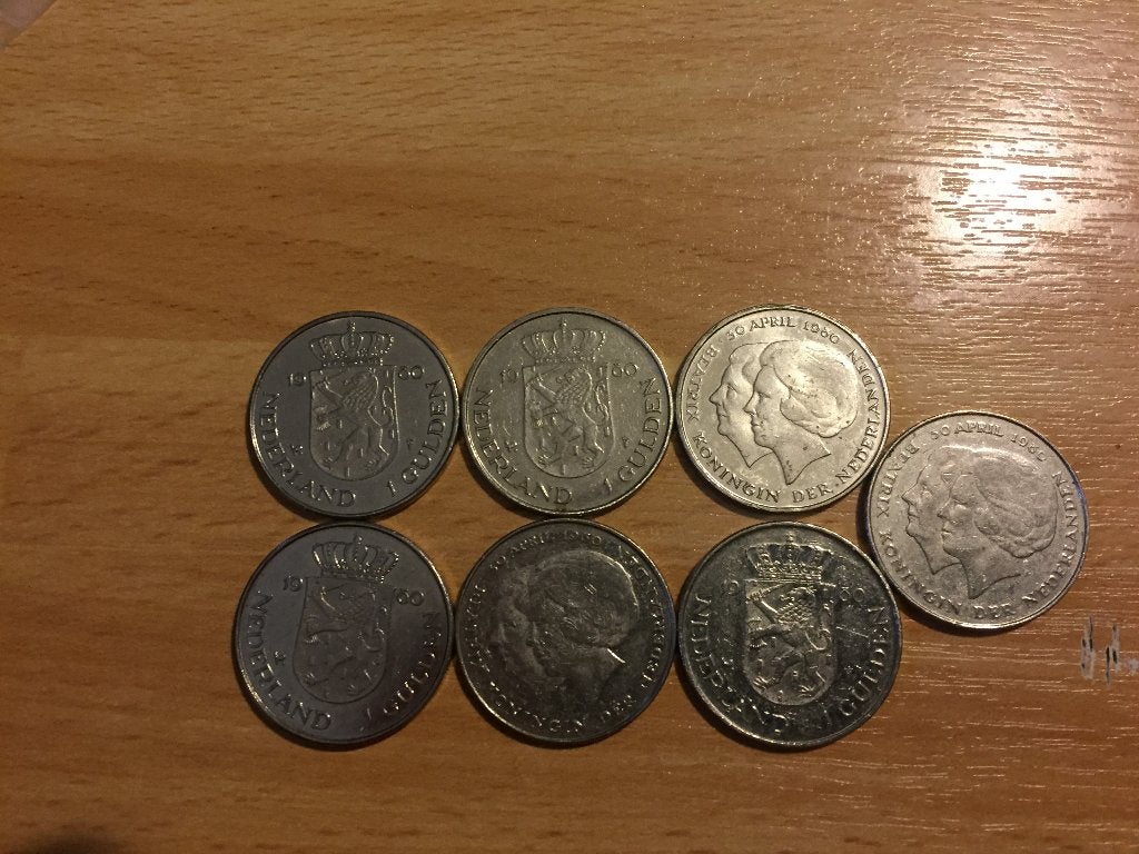 Guldens Nikkel Duo Juliana + Beatrix 30-04-1980, Postzegels en Munten, Ophalen, Koningin Juliana, 1 gulden, Losse munt