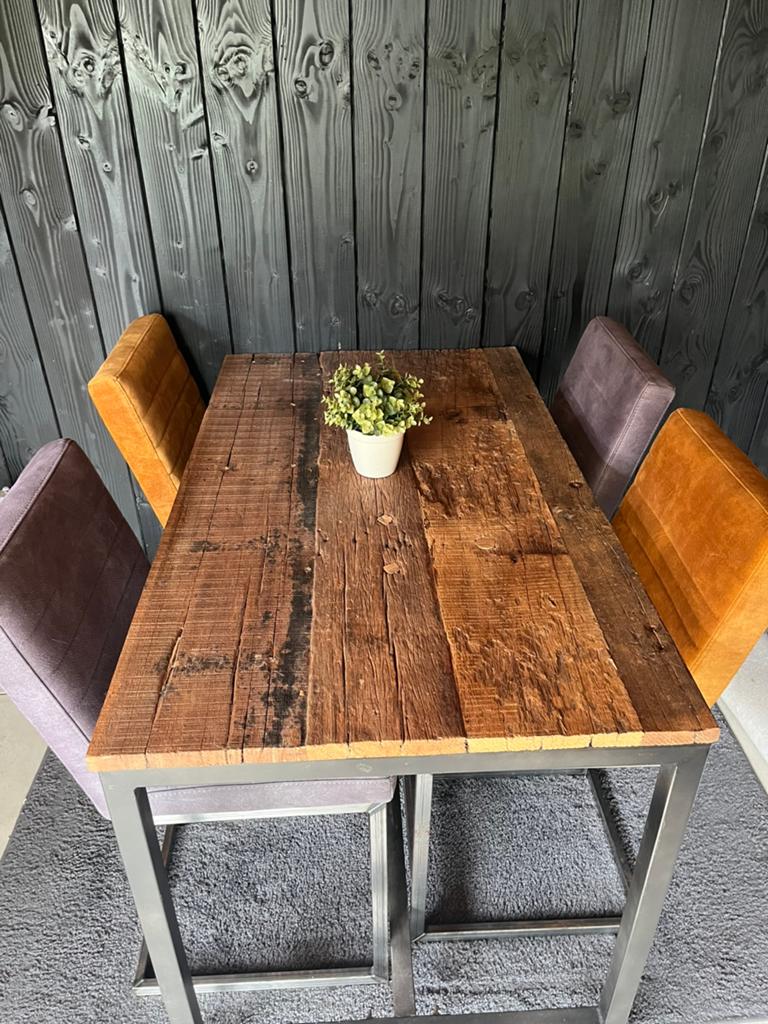 Bartafel met 6 barstoelen!, Huis en Inrichting, Complete eetkamers, Zo goed als nieuw, 4 tot 6 stoelen, Ophalen