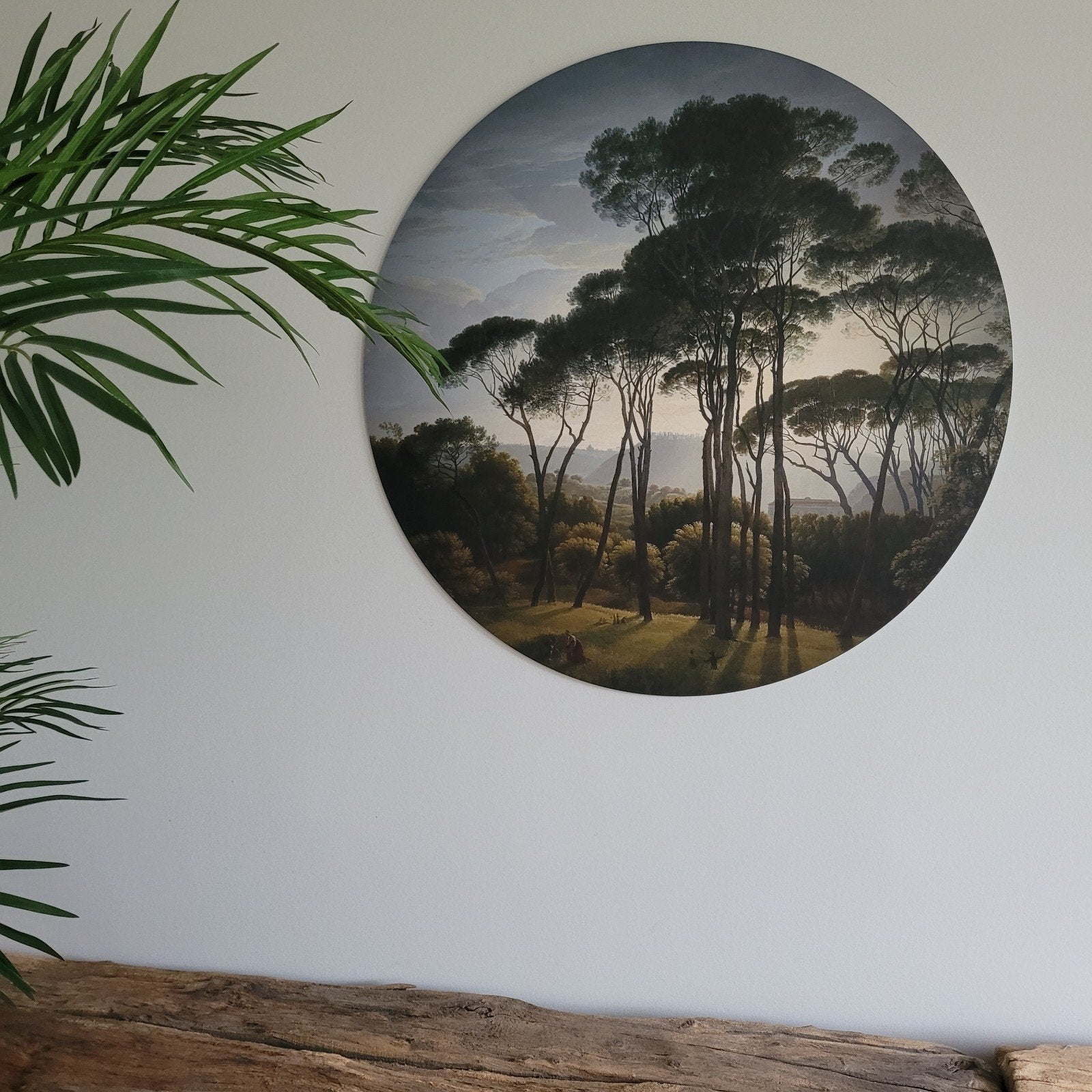 Wandcirkel met Italiaans landschap, Meerkleurig, Ophalen of Verzenden, Zo goed als nieuw, Kunststof