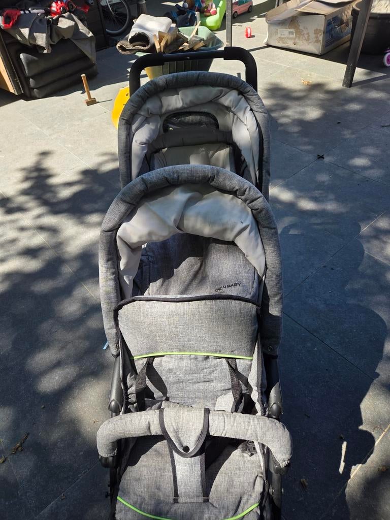 Duo kinderwagen compleet met regenhoes, Kinderen en Baby's, Kinderwagens en Combinaties, Ophalen of Verzenden, Gebruikt, Kinderwagen