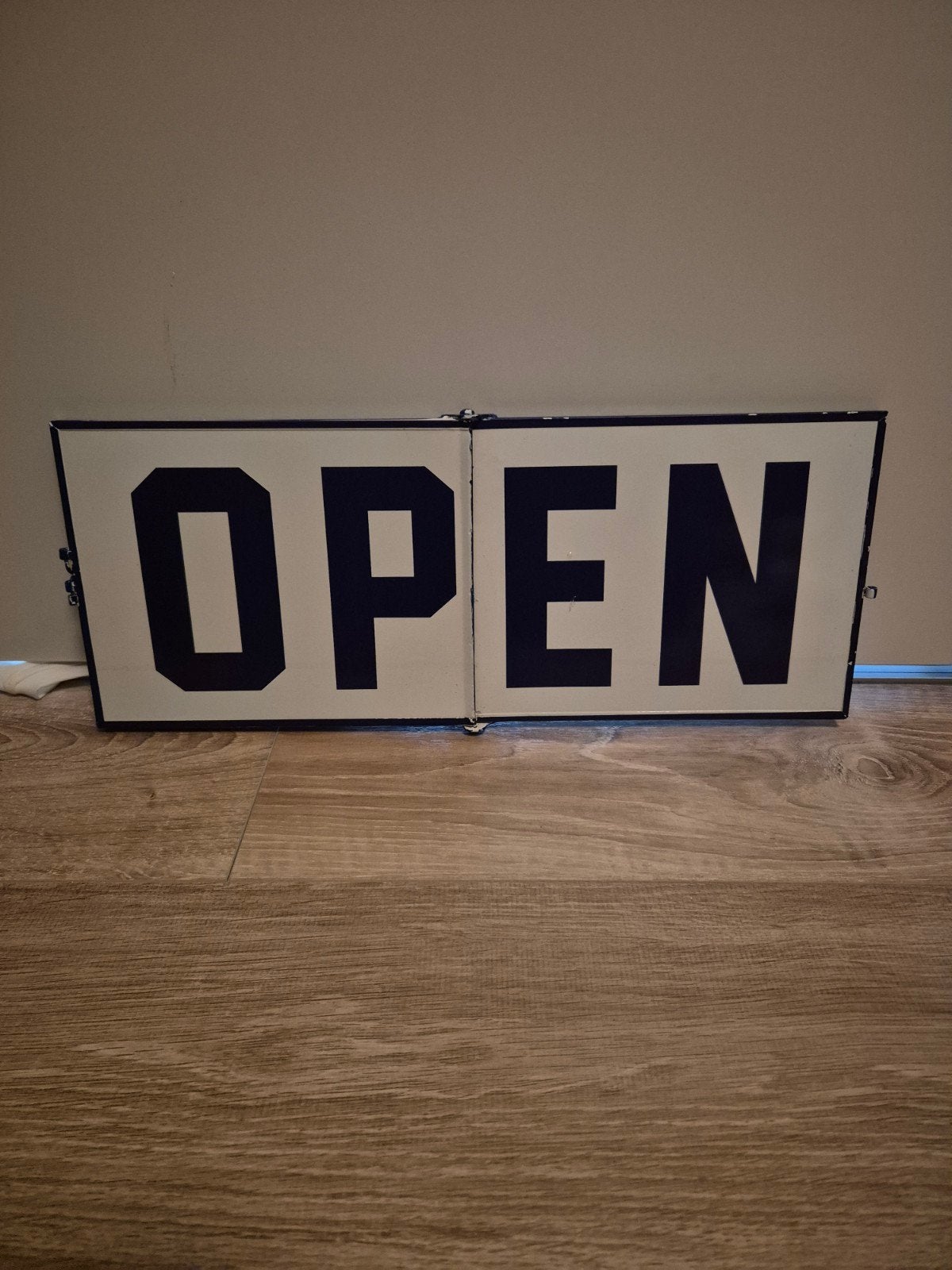Vintage Open/Closed Bord - Reclamebord, Metaal, Gebruikt, Vintage, Ophalen of Verzenden