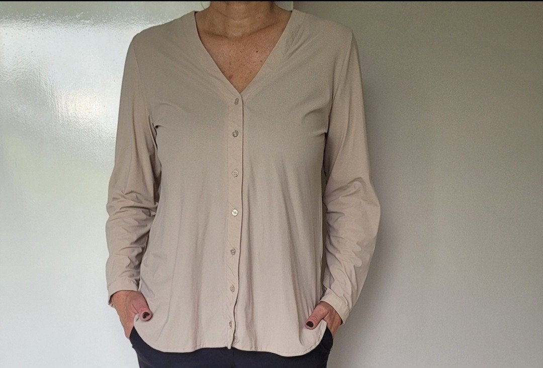 Studio Anneloes Evi blouse M Beige Travelstof Top, Maat 38/40 (M), Studio Anneloes, Verzenden, Beige