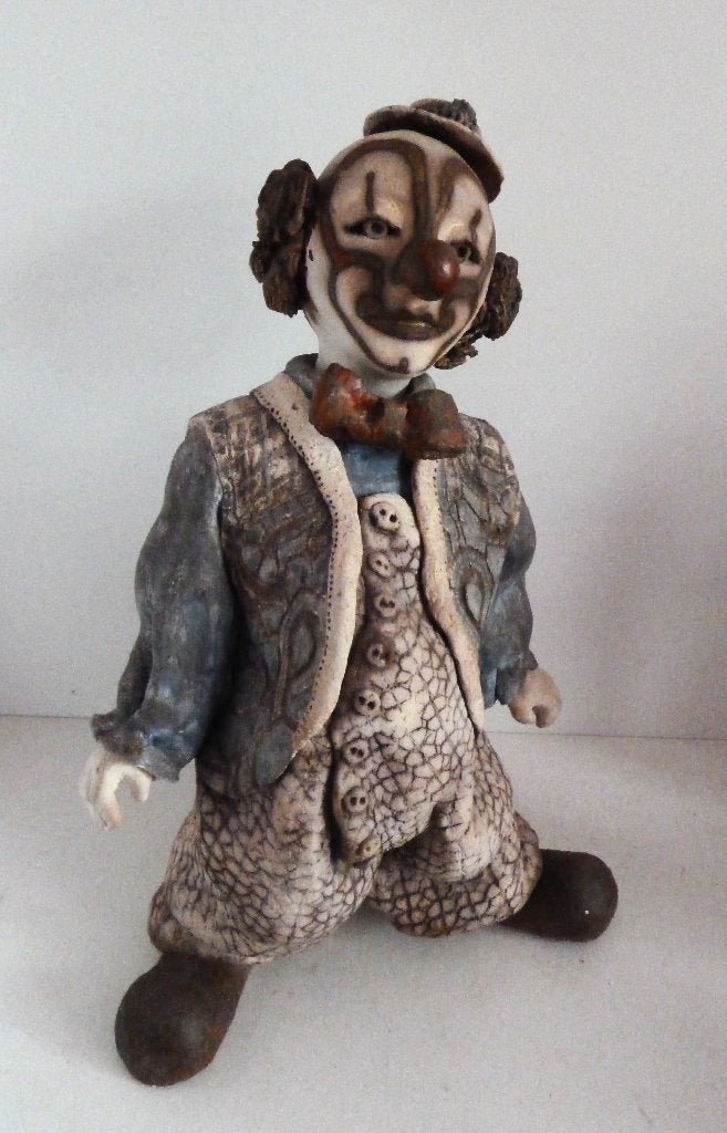 Clown Jopie van Manen grote clown Ceramiek Unica 1977, Antiek en Kunst, Ophalen, Geglazuurd, 20 - 50 cm, Steen of Keramiek