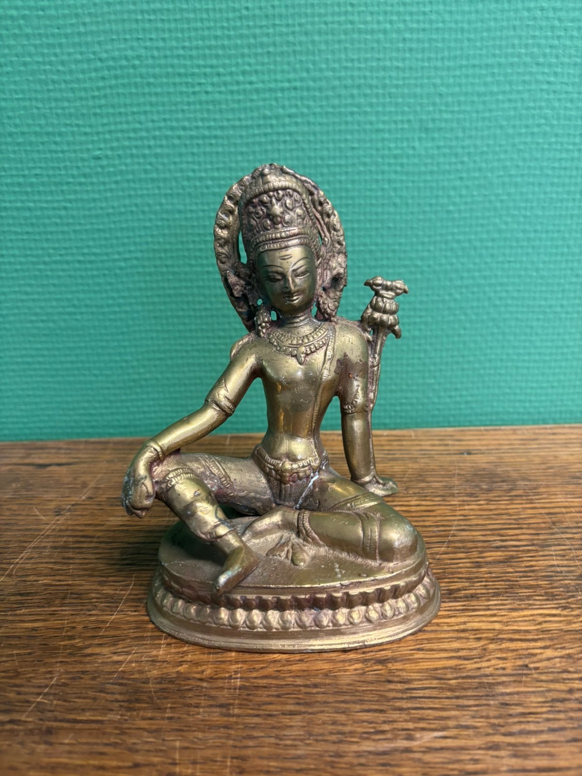 Antieke bronzen boeddha topstaat, Ophalen of Verzenden, Zo goed als nieuw