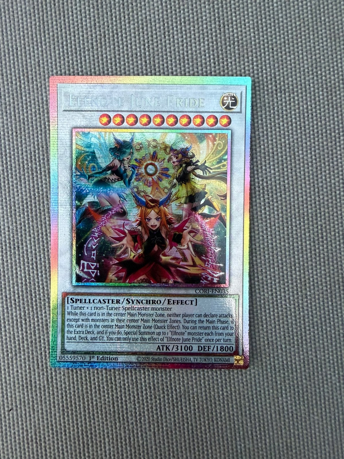 Elfnote June Pride - V.2 Starlight Rare - CORI-EN035, Ophalen of Verzenden, Nieuw, Losse kaart, Foil