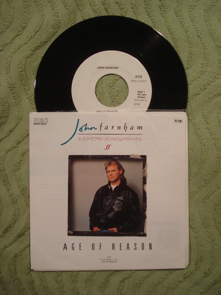 John Farnham 7" Vinyl Single: ‘Age of reason’ (Japan), Import, 7 inch, Ophalen of Verzenden, Zo goed als nieuw