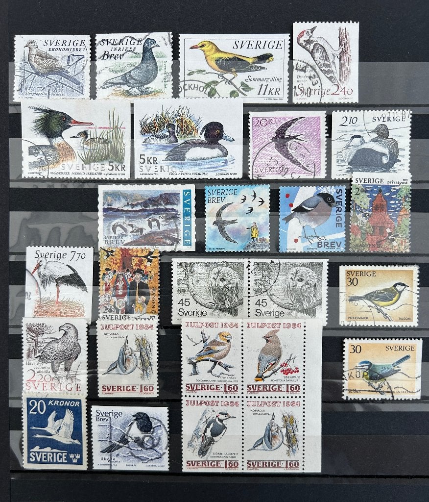 Vogels Zweden, Verzenden, Gestempeld, Dier of Natuur