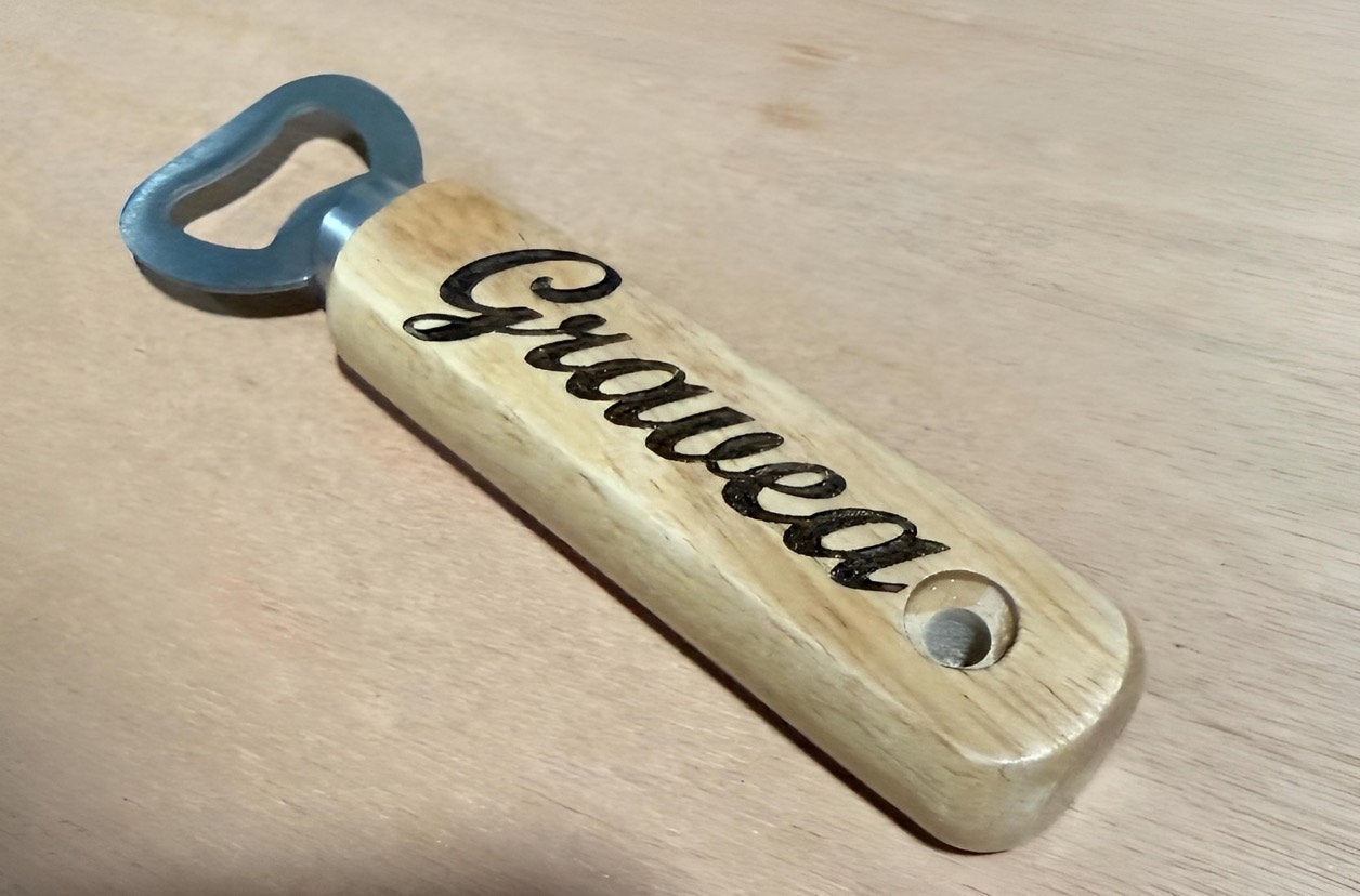 Gepersonaliseerde Flesopener met Houten Handvat, Overige typen, Gravea, Verzenden, Hout