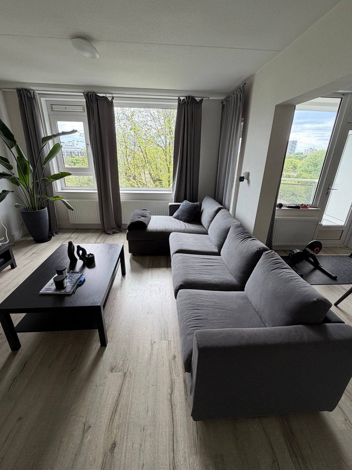 IKEA VIMLE 4-zitsbank met chaise longue - Gunnared Grijs, Huis en Inrichting, Banken | Bankstellen, Hoekbank, Ophalen of Verzenden