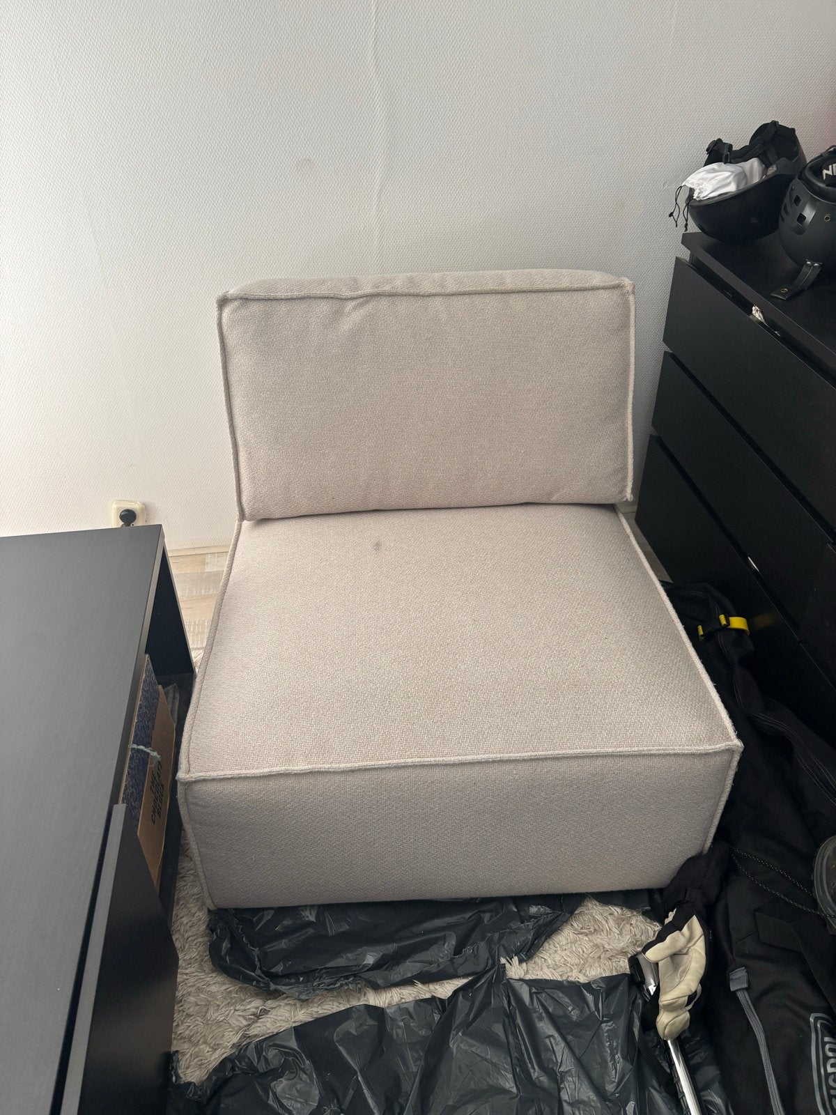 KARWEI modulaire bank James tussenstuk beige polyester, Ophalen, Eenpersoons, Nieuw, 75 tot 100 cm