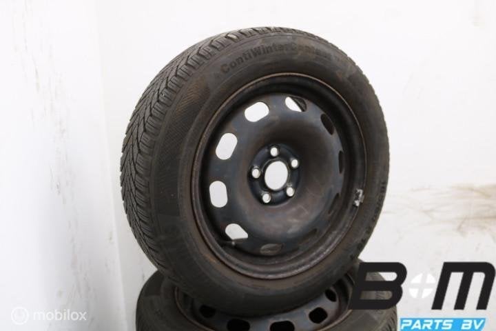 Org 15 inch velgen + winterbanden VW Polo 6R / 6C 1J0601027Q, Gebruikt, 15 inch, Banden en Velgen