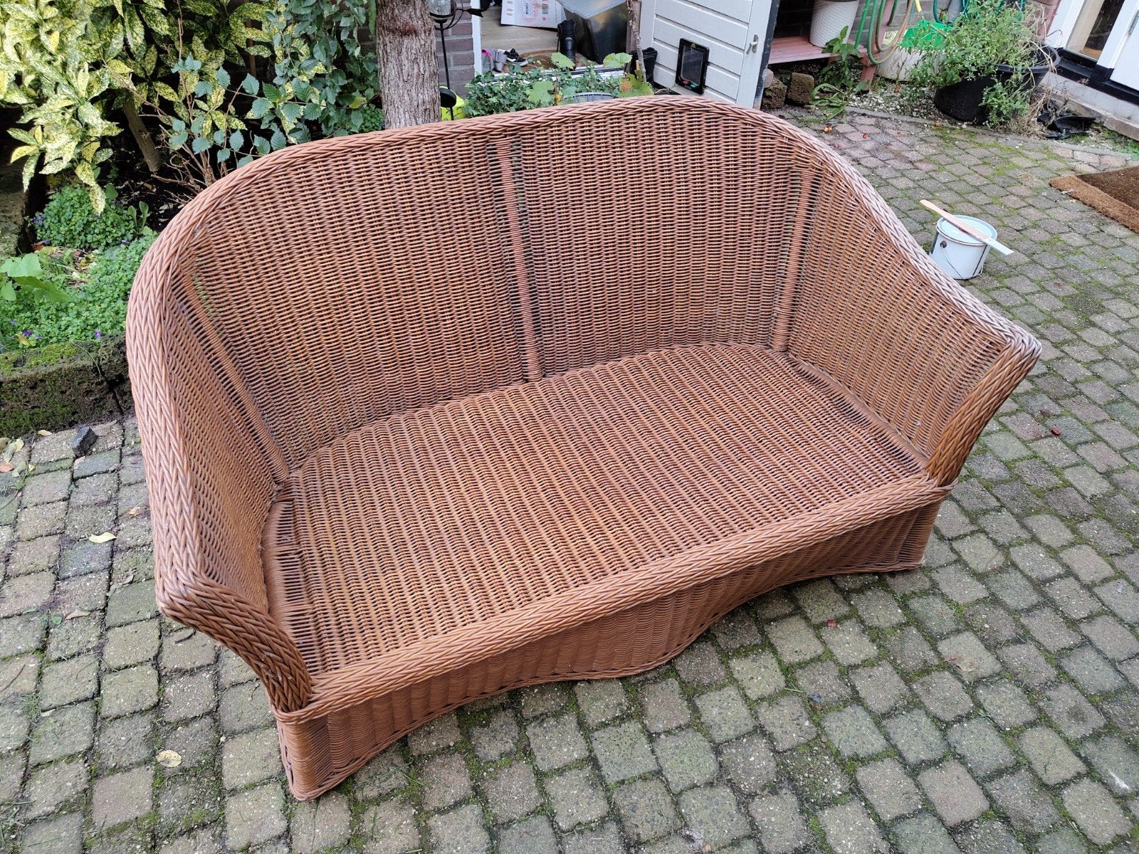 Leuk rotan bankje!, Ophalen, Gebruikt, Tweepersoons, Minder dan 150 cm