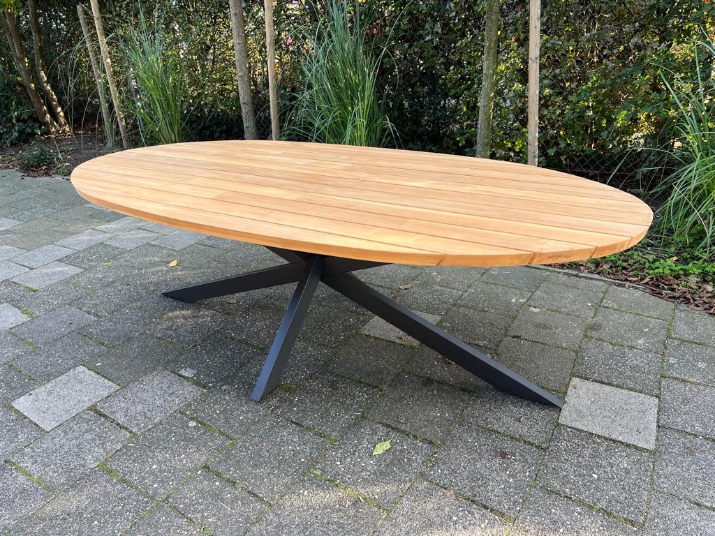 Nieuw 4 Seasons Outdoor Prado Teak hout tuin tafel 240 cm, Tuin en Terras, Tuintafels, Ophalen of Verzenden, Nieuw, Ovaal, Teakhout