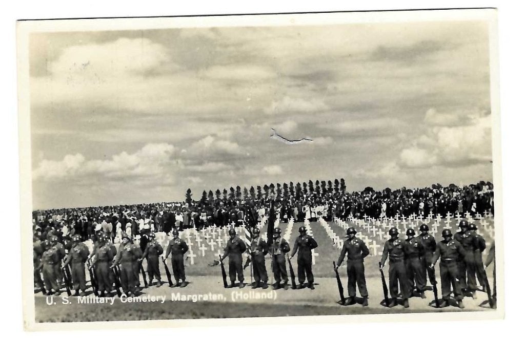 Margraten - US Military Cemetery met soldaten - 1947, Verzamelen, Verzenden, 1940 tot 1960, Gelopen, Limburg