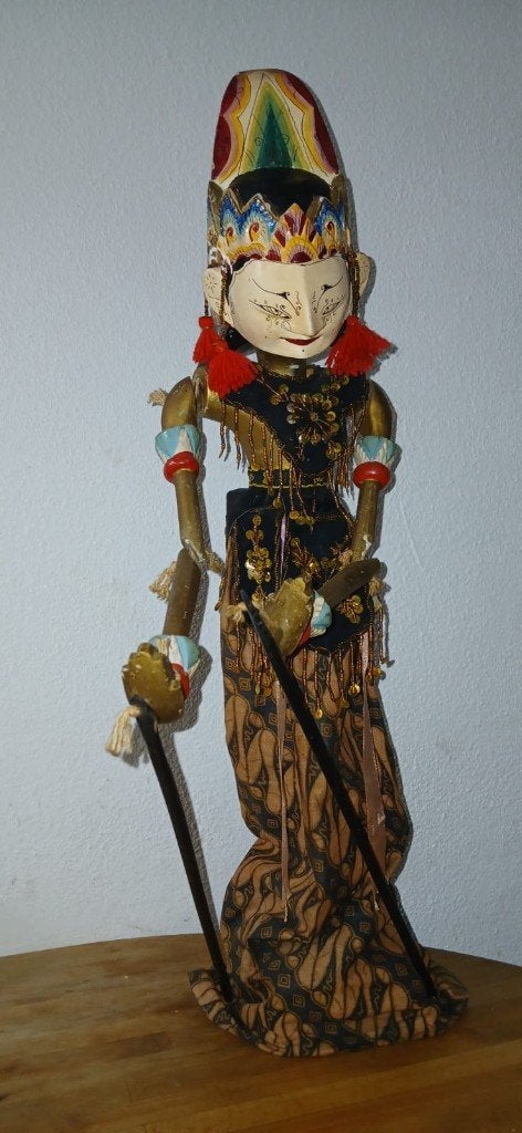 Wajang poppen, Ophalen, Houtsnijwerk, 50 - 100 cm, Handgemaakt