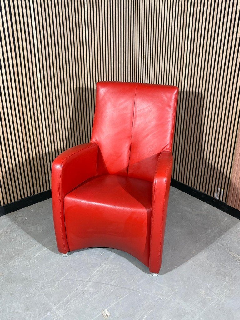 Fauteuil Leolux Rood (hoge rugleuning), Huis en Inrichting, Fauteuils, Ophalen, Gebruikt, Minder dan 75 cm, G.vanrosmalen@hahebo.nl