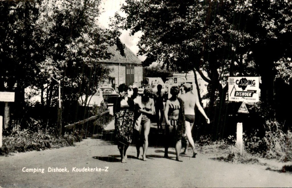 Koudekerke - Camping Dishoek - Ingang, Ophalen of Verzenden, 1960 tot 1980, Gelopen, Zeeland
