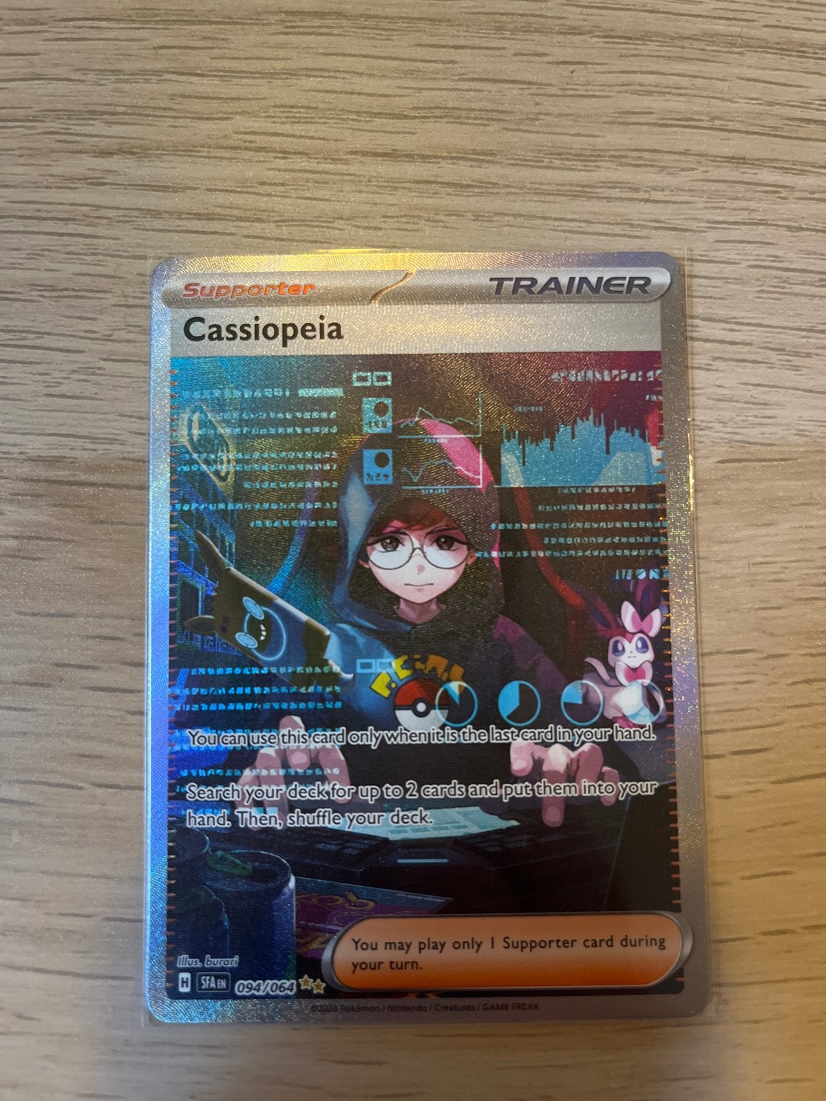 Cassiopeia 094/064 Supporter Trainer Pokémon shrouded fable, Foil, Losse kaart, Ophalen of Verzenden, Zo goed als nieuw