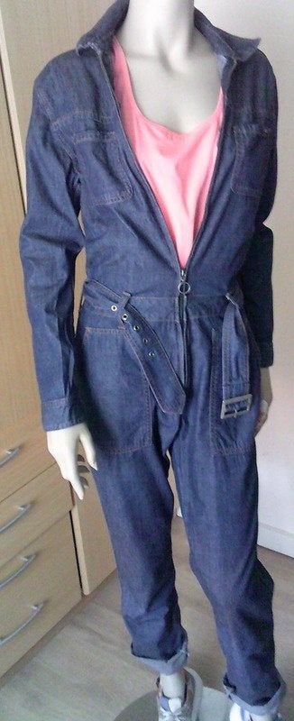 PEPE JEANS donkerblauwe spijkeroverall met rits 38, Maat 38/40 (M), Gedragen, Pepe Jeans, Verzenden