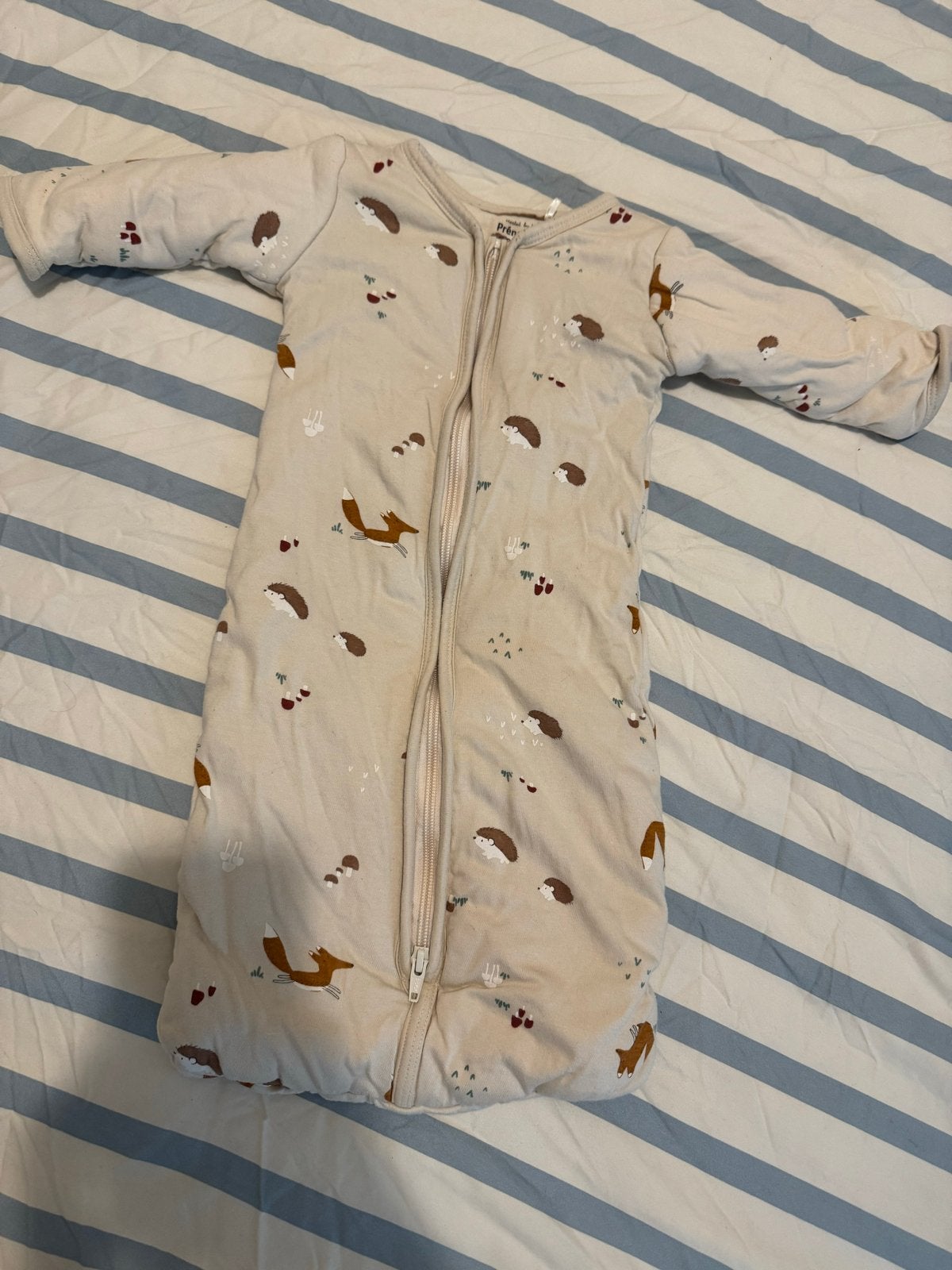 Slaapzak maat 56/62 met bosdieren print, Ophalen, Overige merken, Zo goed als nieuw, Beige