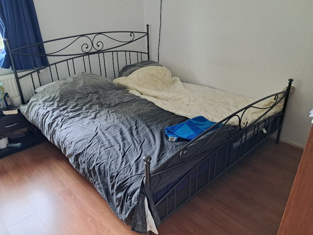 tweepersoons bed, Ophalen, Gebruikt, Zwart, Tweepersoons