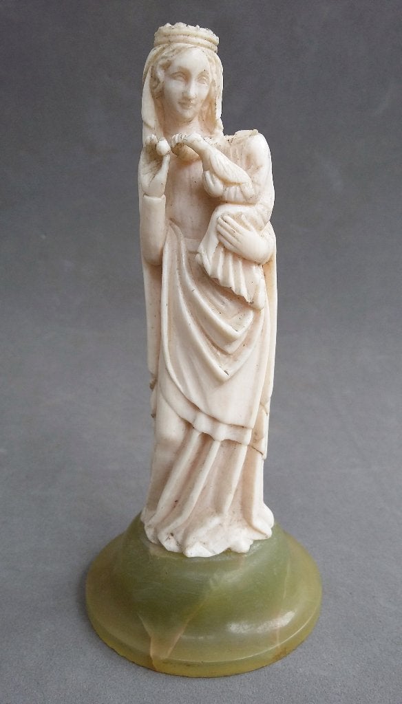 18 - 19 de eeuw Miniatuur Benen Beeld Maria Madonna, Antiek en Kunst, Ophalen of Verzenden