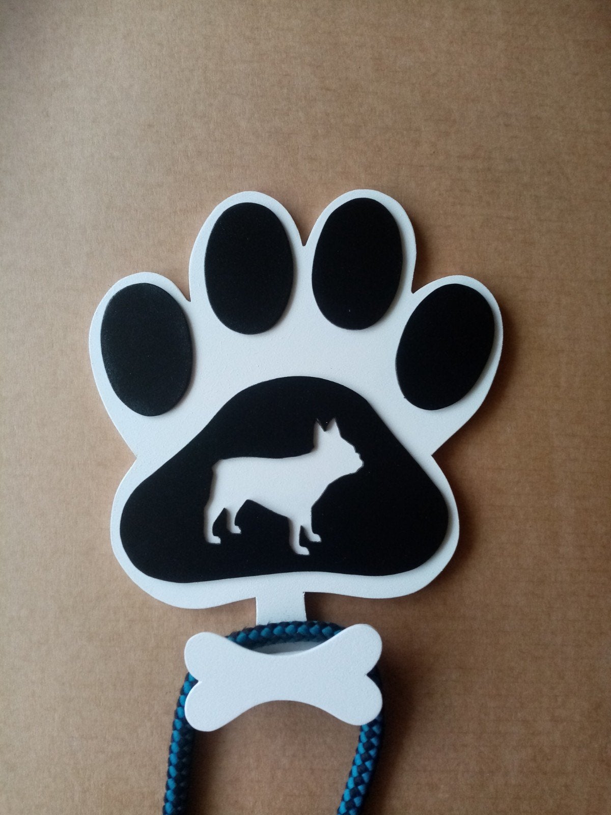 Franse bulldog poorafdruk riemkapstokjes, Ophalen of Verzenden, Nieuw, Hondenriem-accessoire
