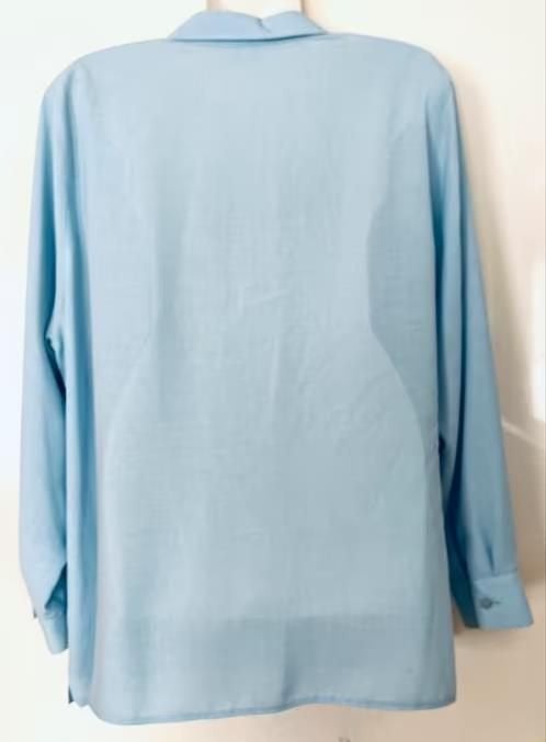 Erfo lichtblauwe blouse maat 48, Ophalen of Verzenden, Zo goed als nieuw, Maat 46/48 (XL) of groter, Blauw
